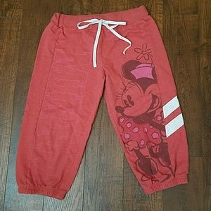 🌺 Disney maroon jogger sweatpants with Minnie
